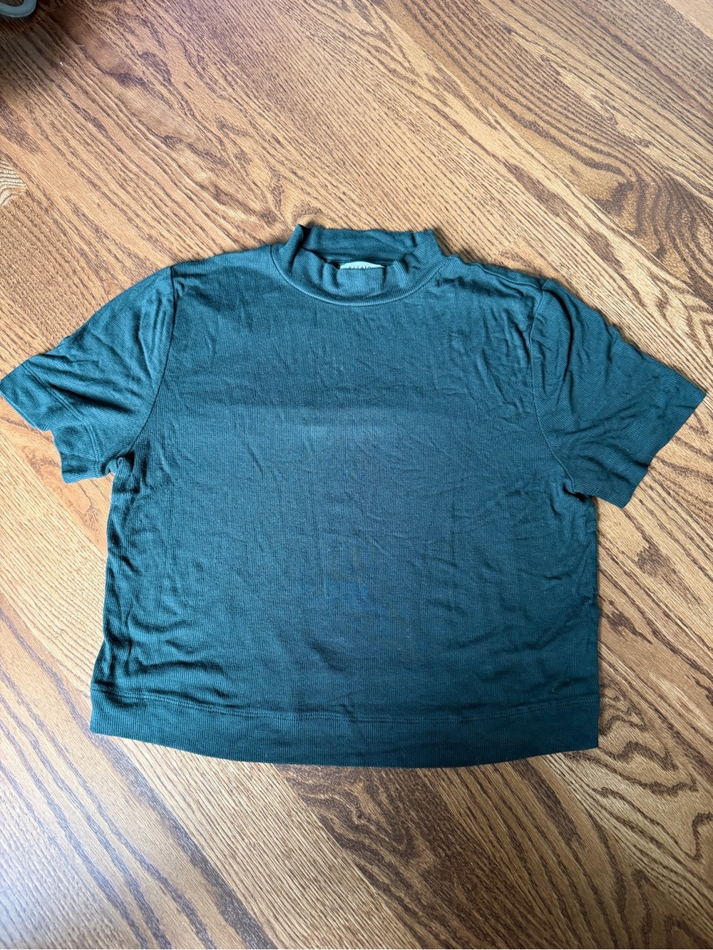 Aritzia Babaton Formarib Mockneck Short Sleeve Cropped Tee